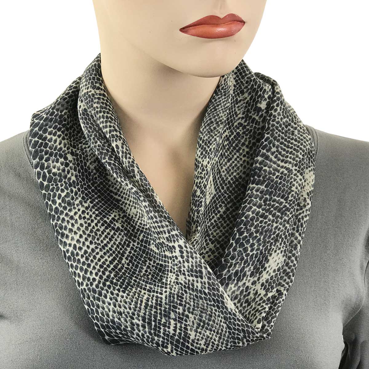 3127 - Reptile Print Scarves with Magnetic Clasp 