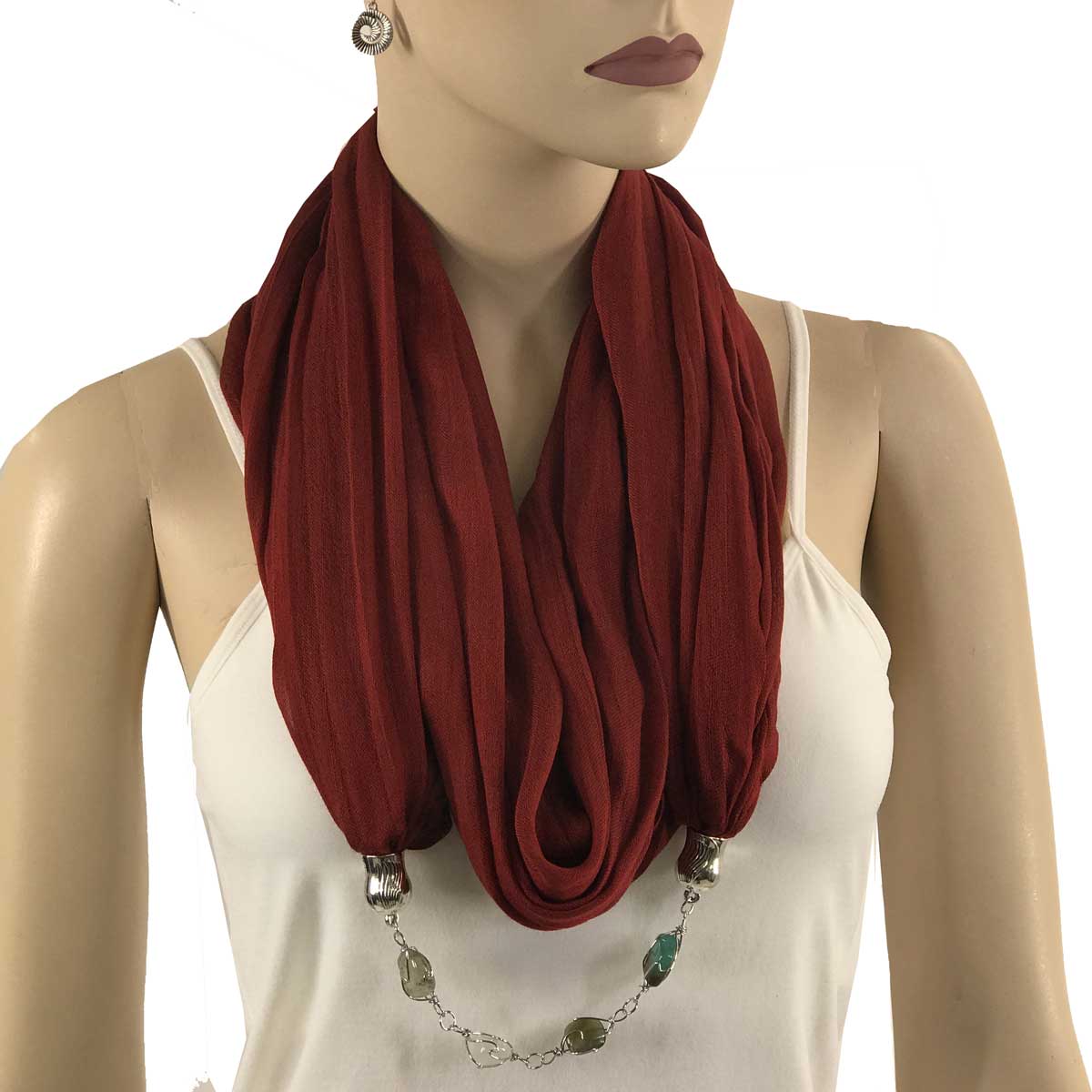 100 - Cotton/Silk Jewelry Infinity Scarves 
