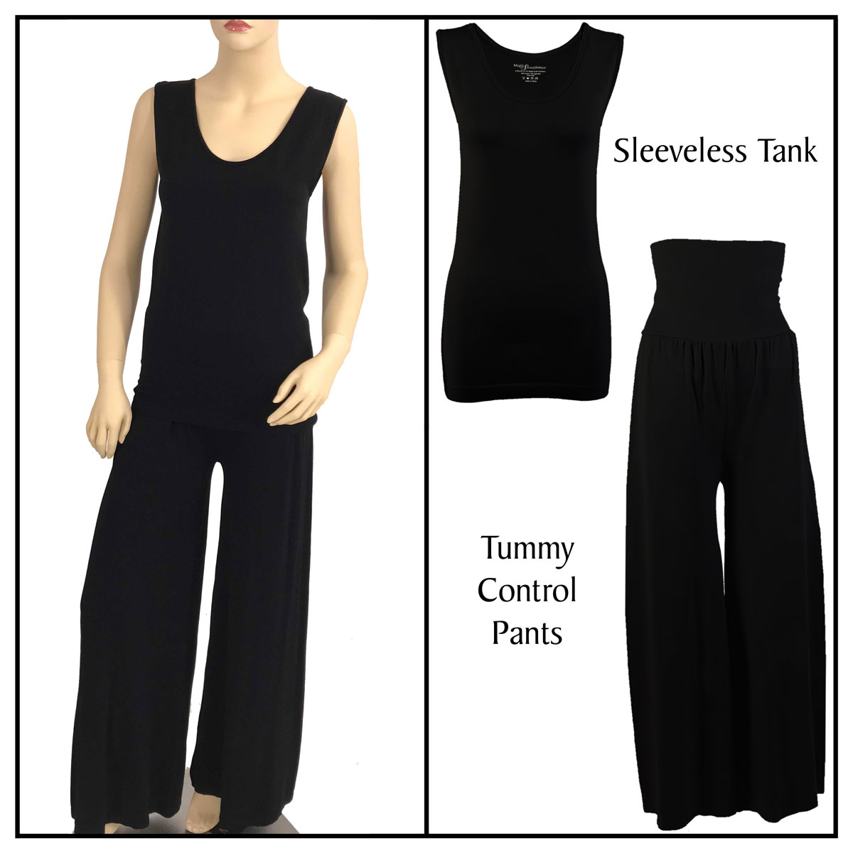 Black Sleeveless Top (One Size) with Pants