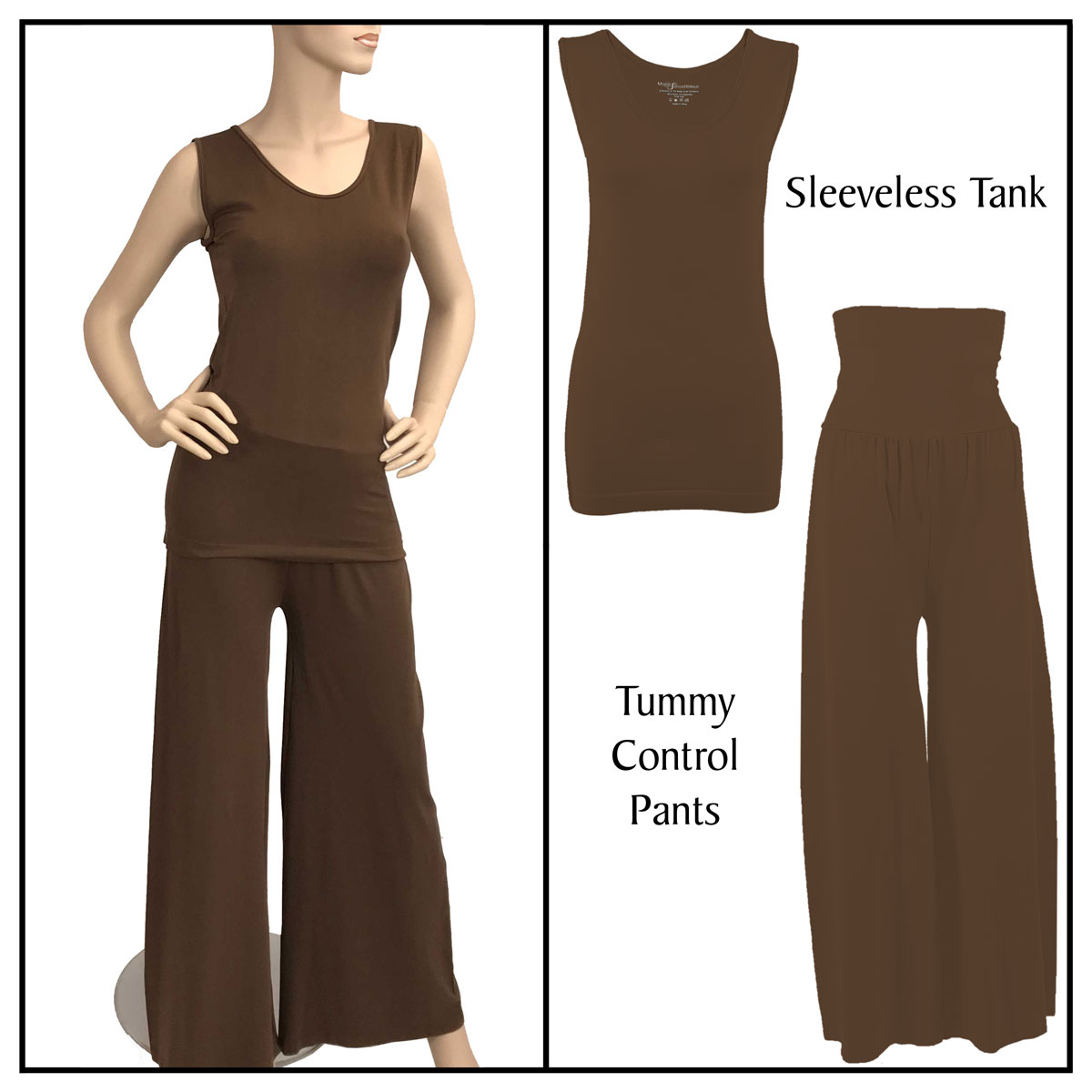 Chestnut Sleeveless Top (One Size) with Pants