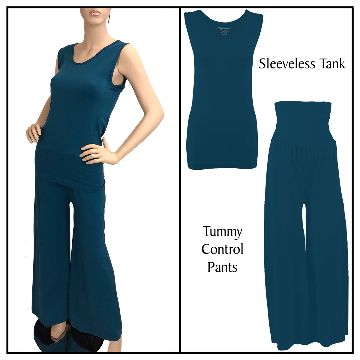 Dark Teal Sleeveless Top (One Size) with Pants