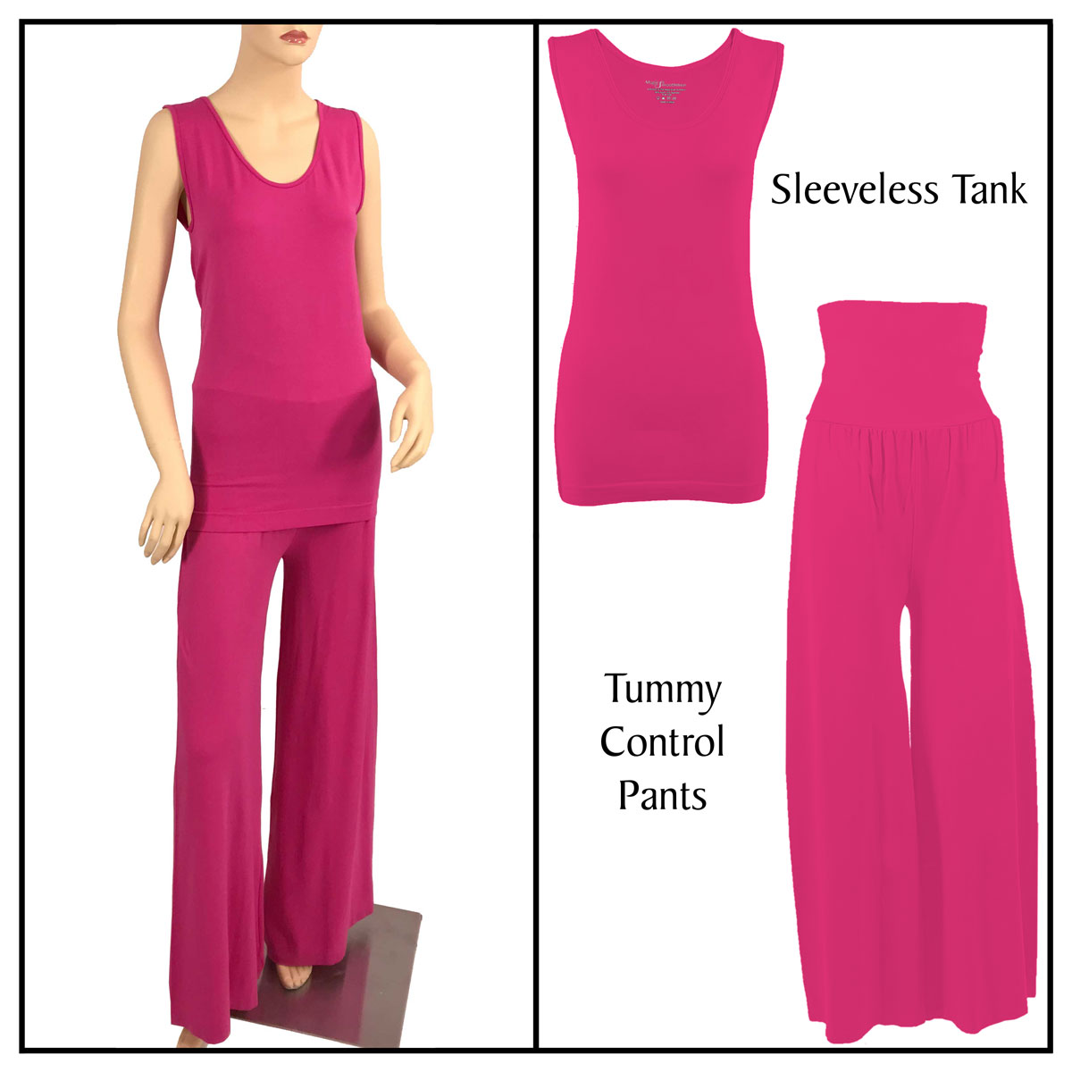 Fuchsia Sleeveless Top (One Size) with Pants