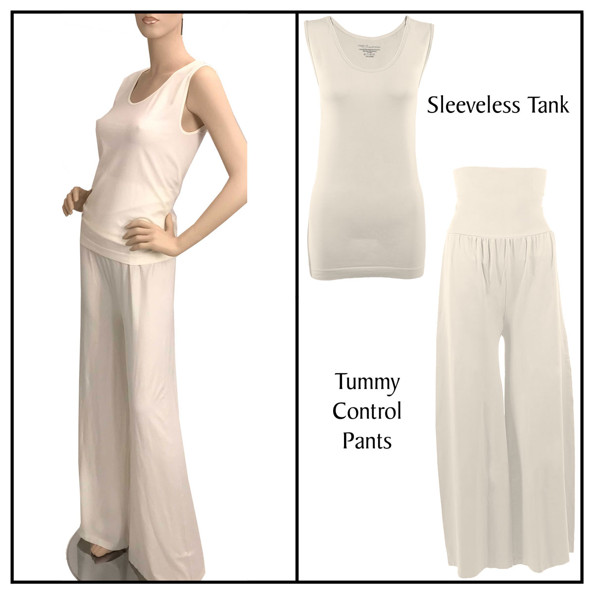 Ivory Sleeveless Top (One Size) with Pants