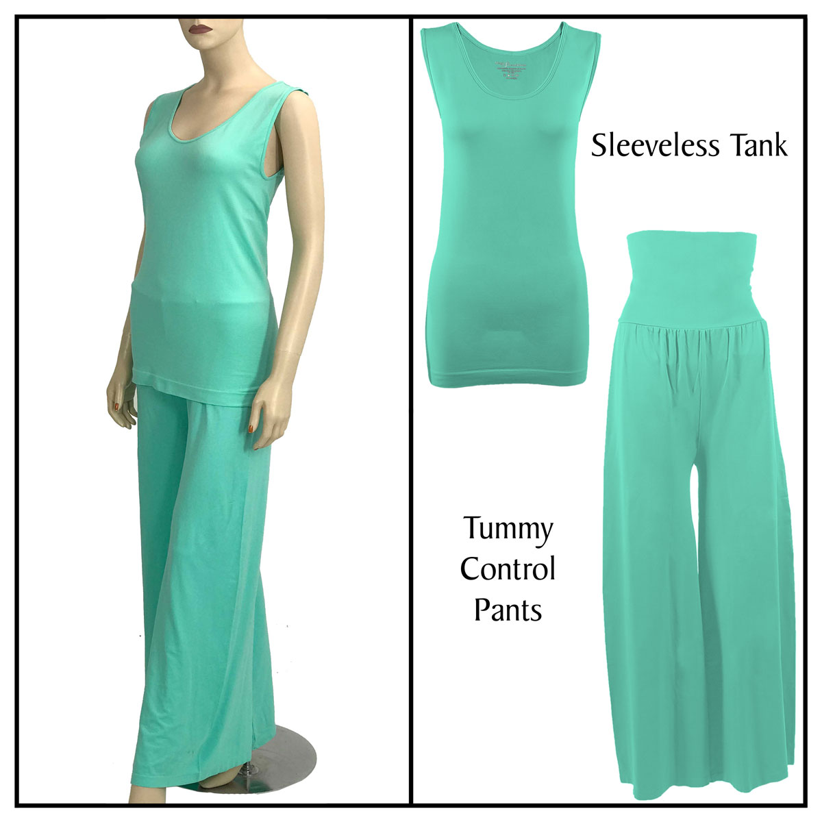 Mint Sleeveless Top (One Size) with Pants