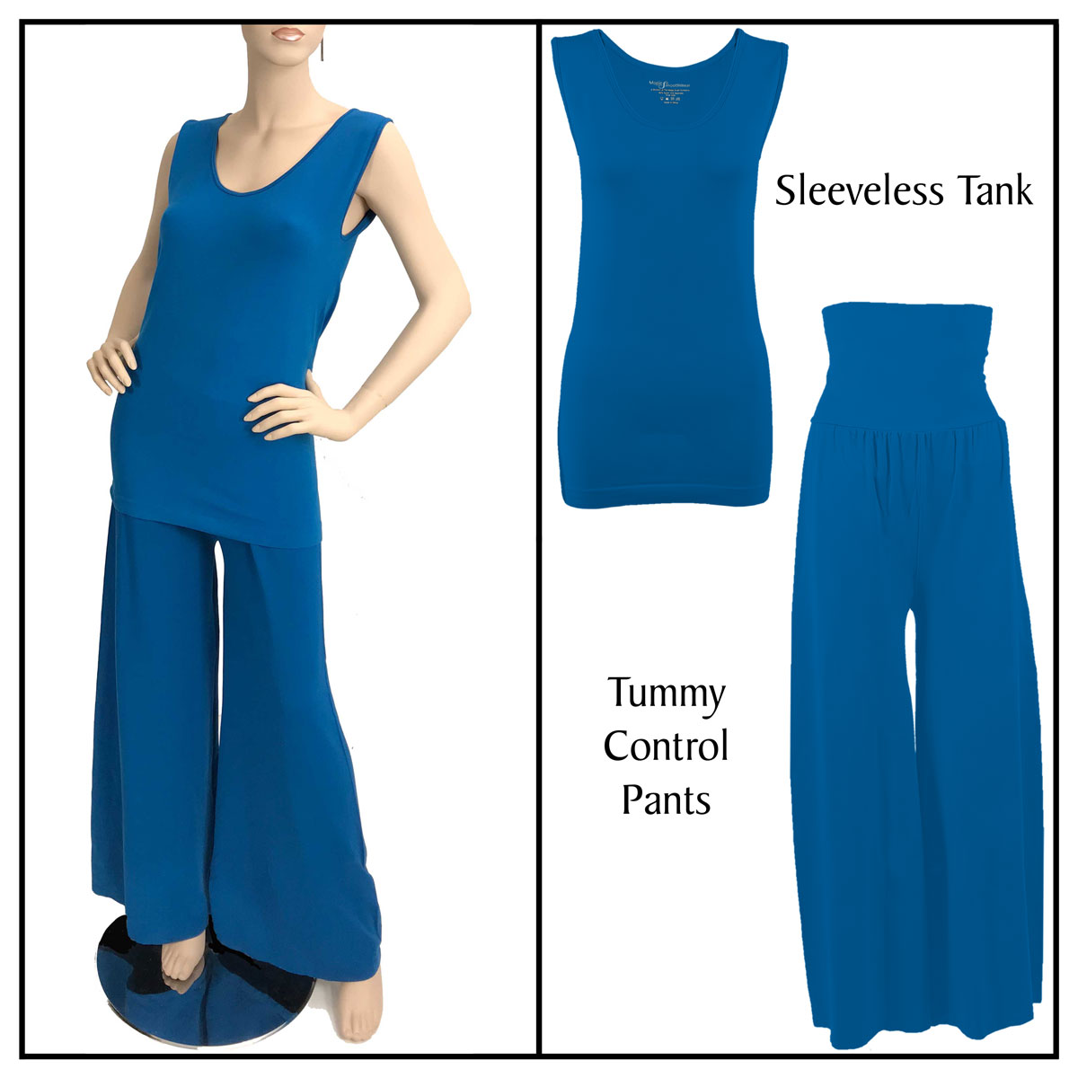 Teal Blue Sleeveless Top (One Size) with Pants