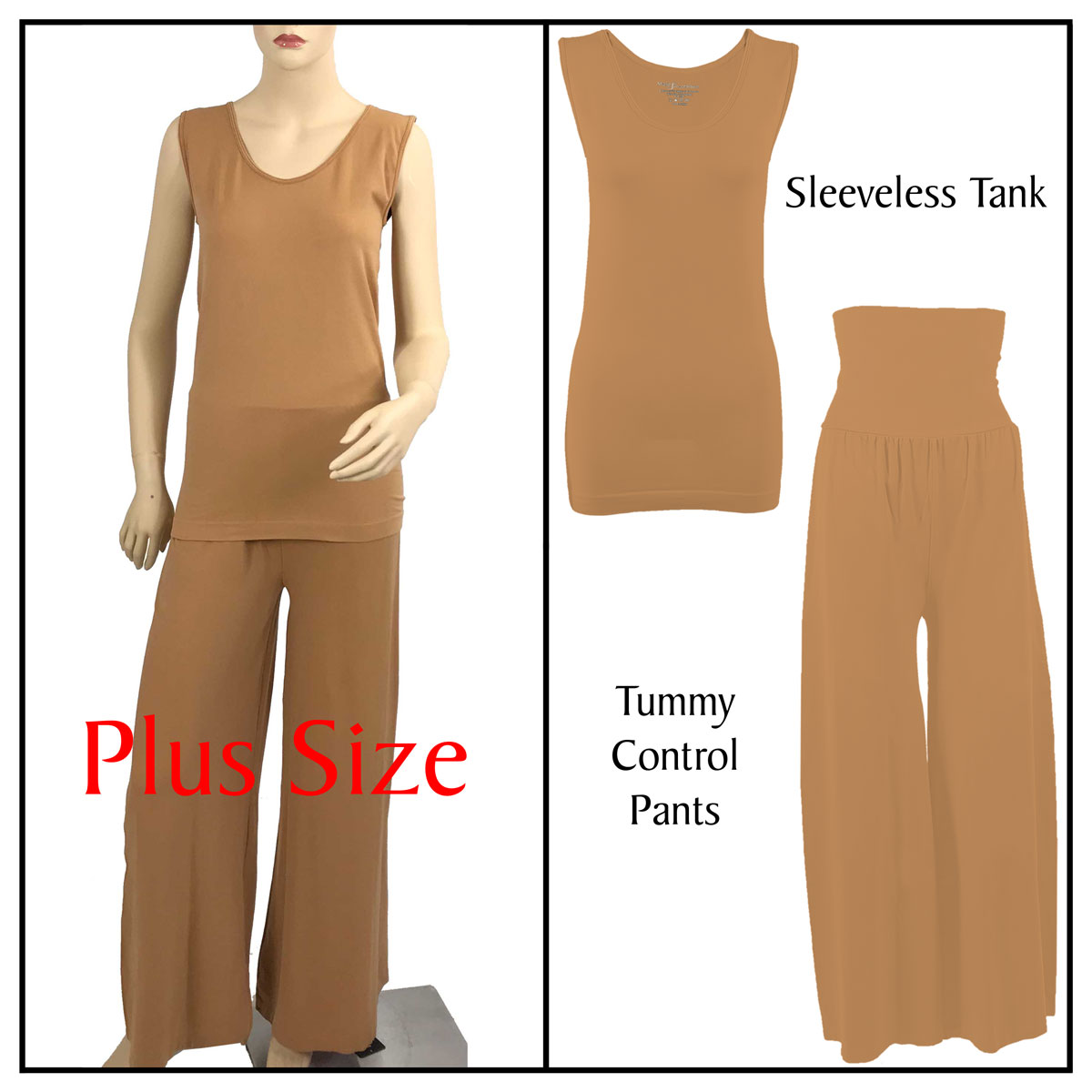 Copper Sleeveless Top (Plus Size) with Pants