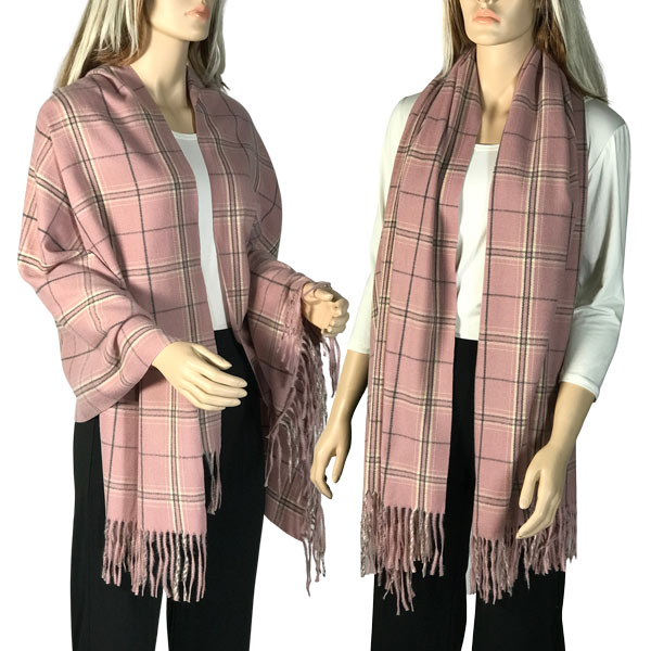 3170 - Plaid Cashmere Blend Shawls