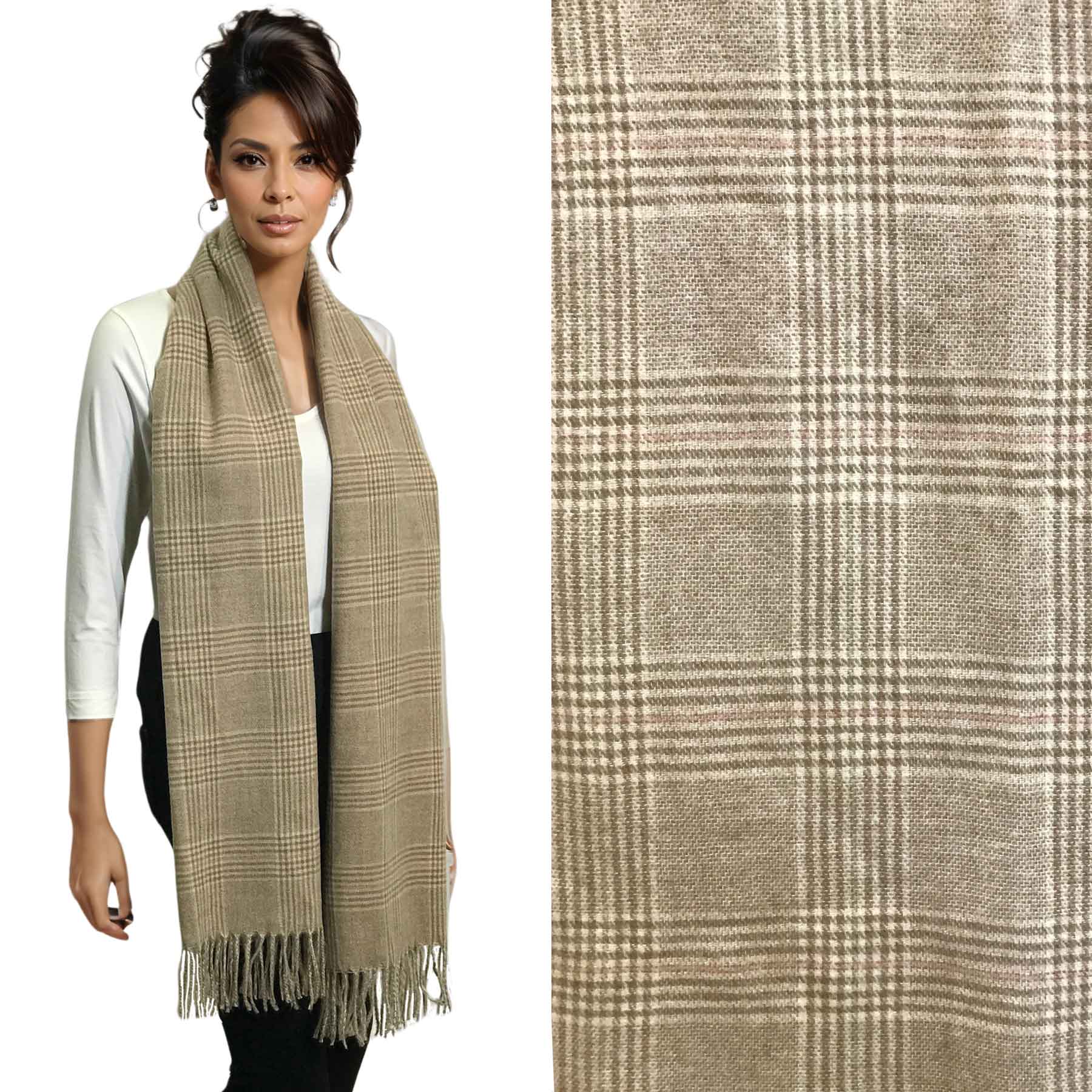 3170 - Plaid Cashmere Blend Shawls