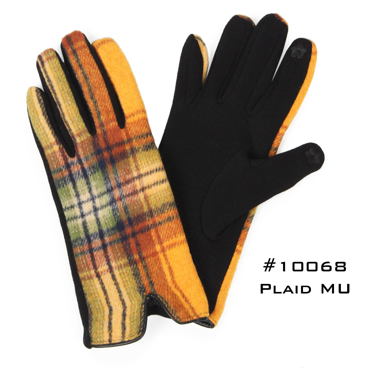 10068 PLAID MU Touch Screen Smart Gloves - Fleece Lined 