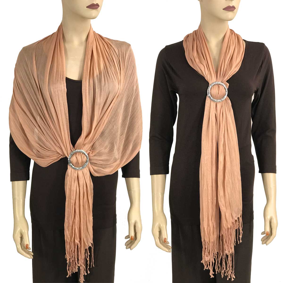 Shawl - Cotton/Silk #100 with Scarf Buckle Ring
