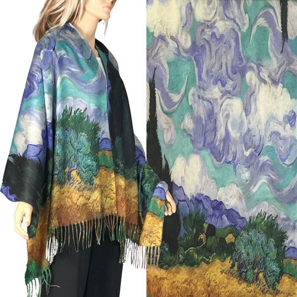 3196 - Sueded Art Design Shawls (Without Buttons)