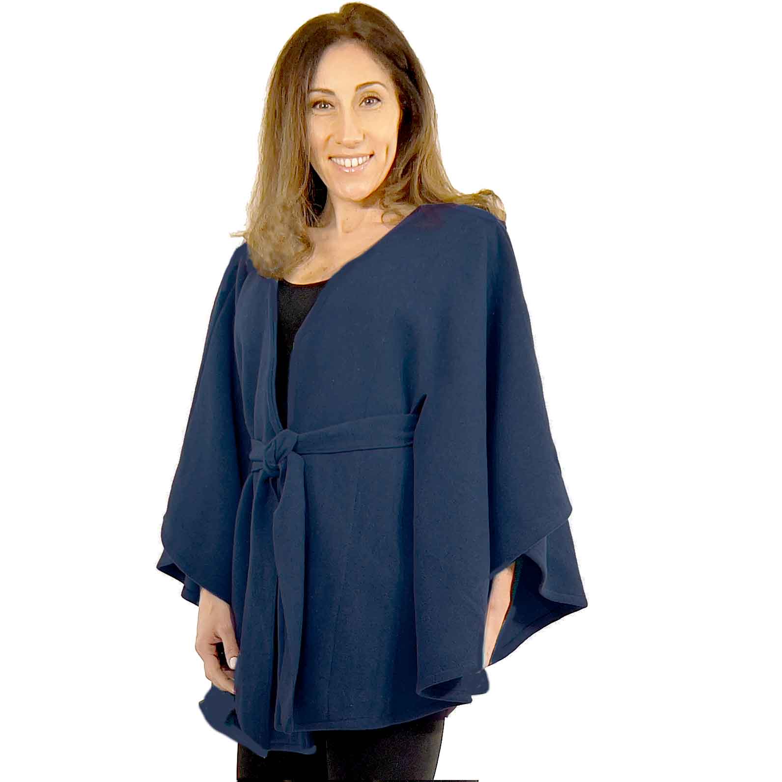 LC15 Navy<br> Belted Cape 