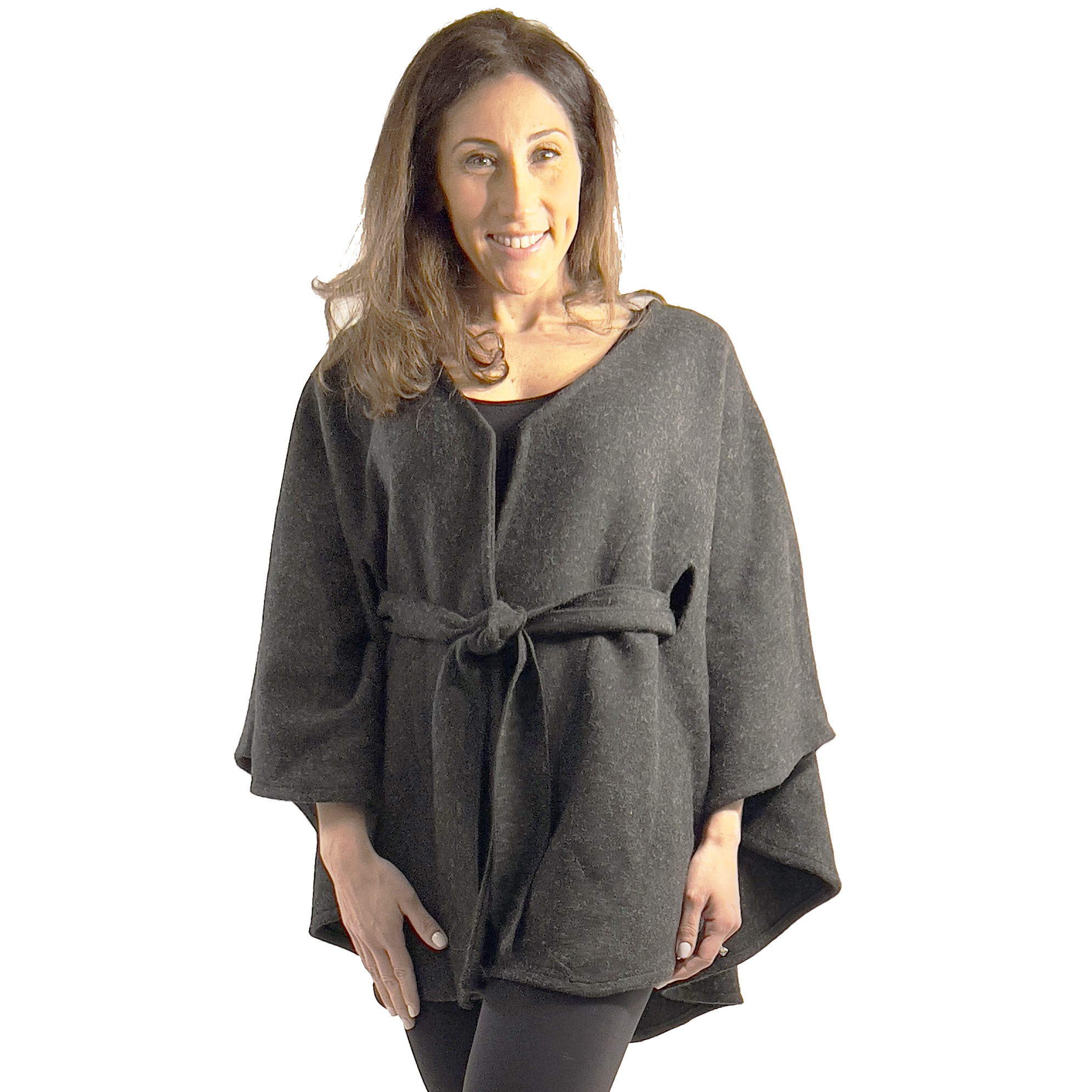 LC15 Grey<br> Belted Cape 