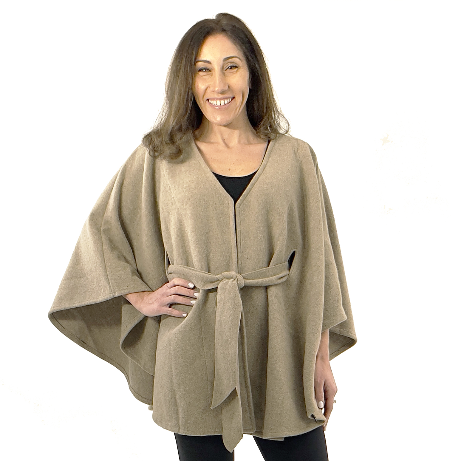 LC15 Taupe<br> Belted Cape
