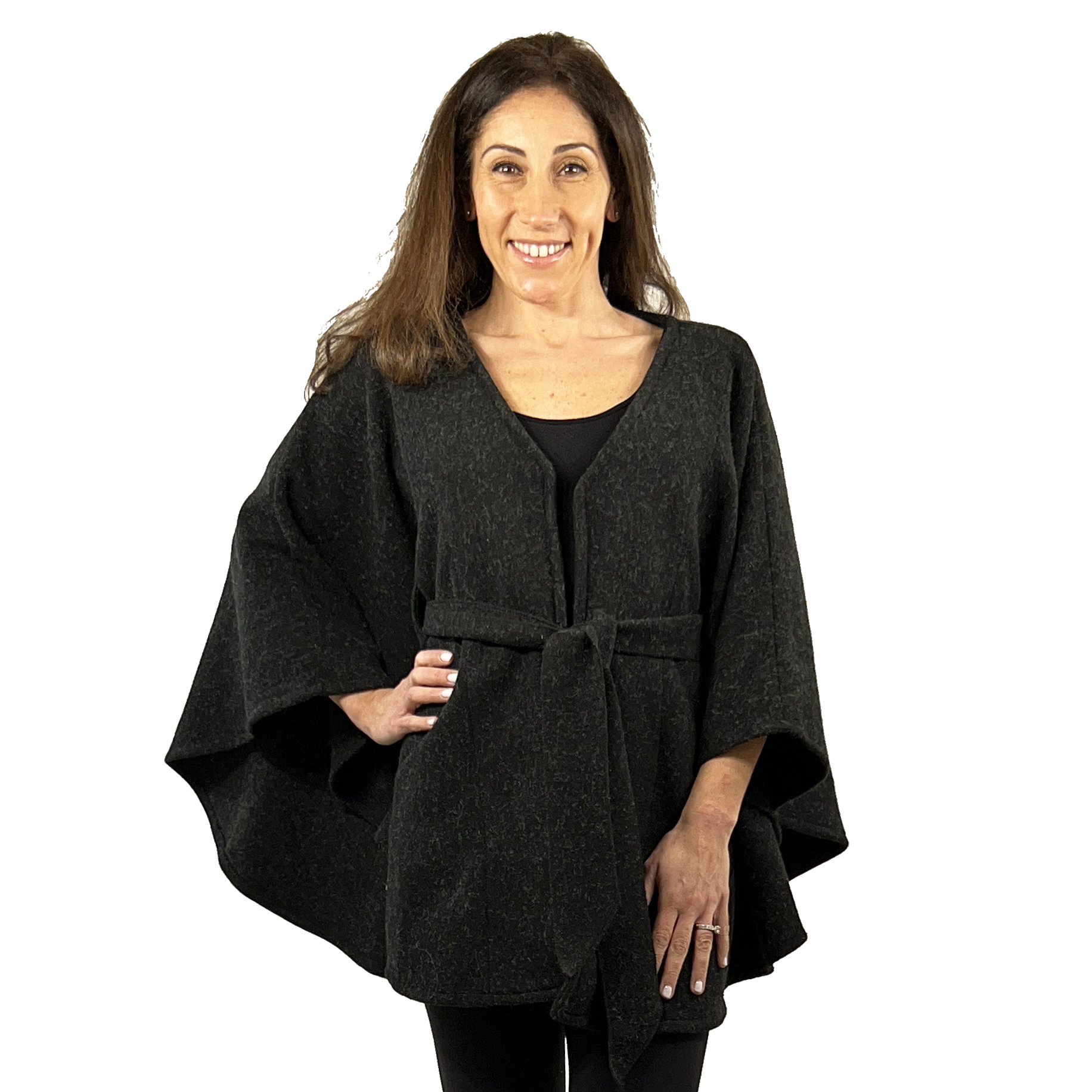 LC15 Midnight Black <br>Belted Cape