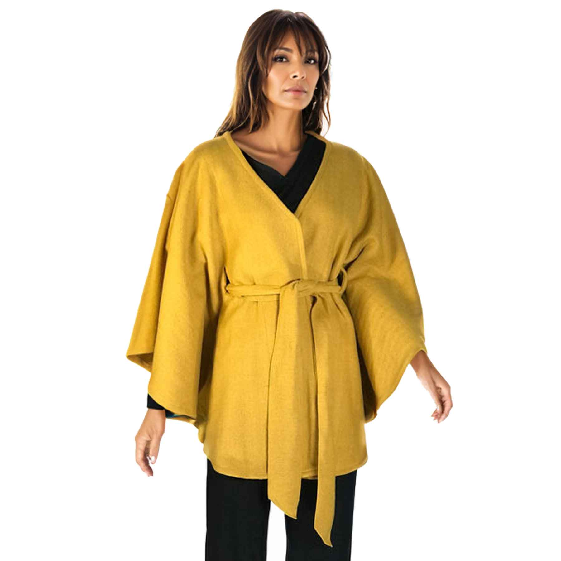 LC15 - Mustard<br> Belted Cape
