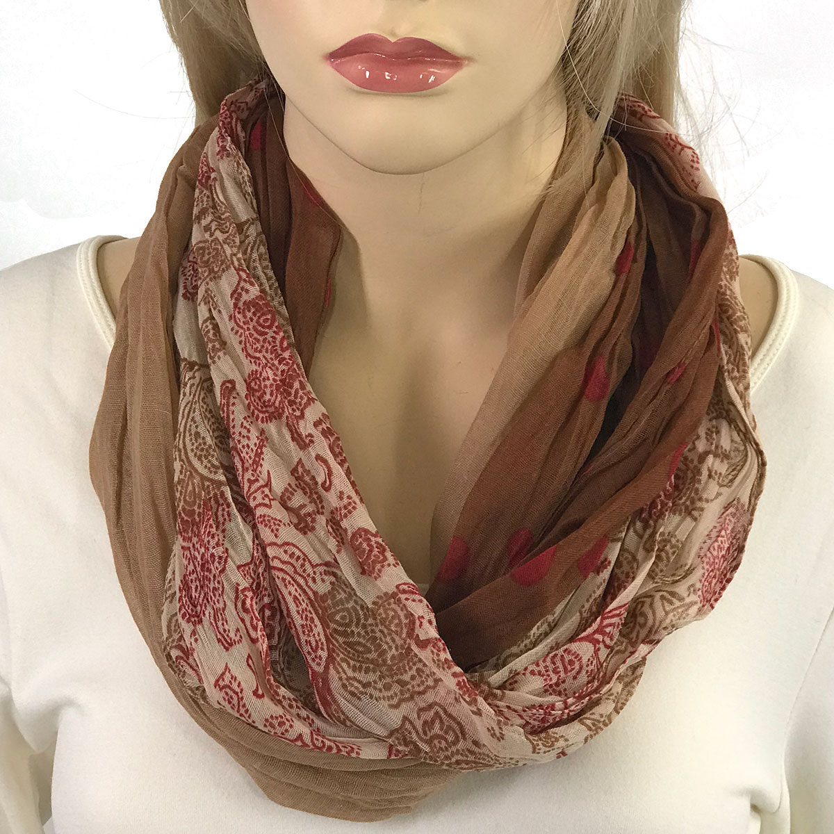 3263 - Bohemian Three Layer Magnetic Clasp Scarves
