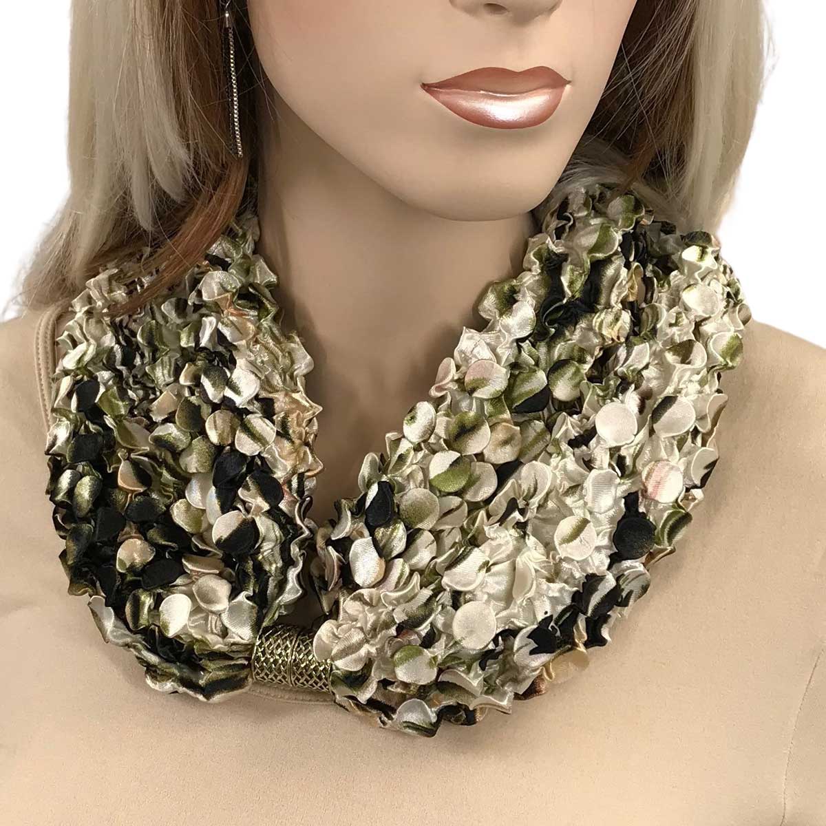 #14 ANIMAL PRINT OLIVE Coin Magnetic Clasp Scarf