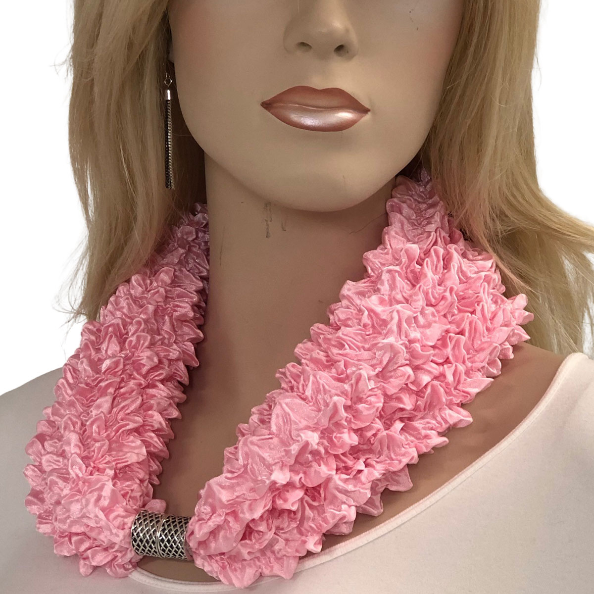 #23 CARNATION Magnetic Clasp Scarf - Bubble Satin