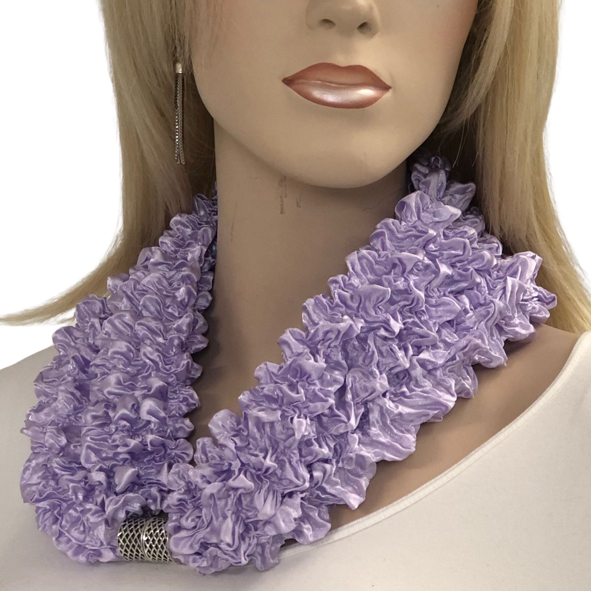 #28 LILAC Magnetic Clasp Scarf - Bubble Satin