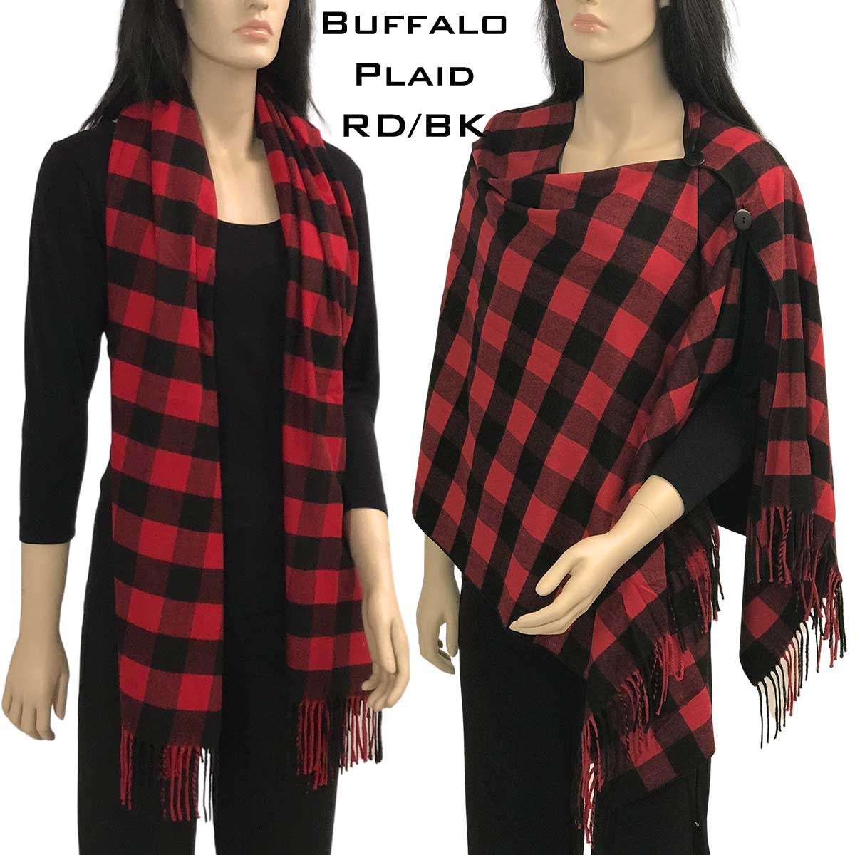 3306 BUFFALO PLAID RED/BLACK with Black Buttons