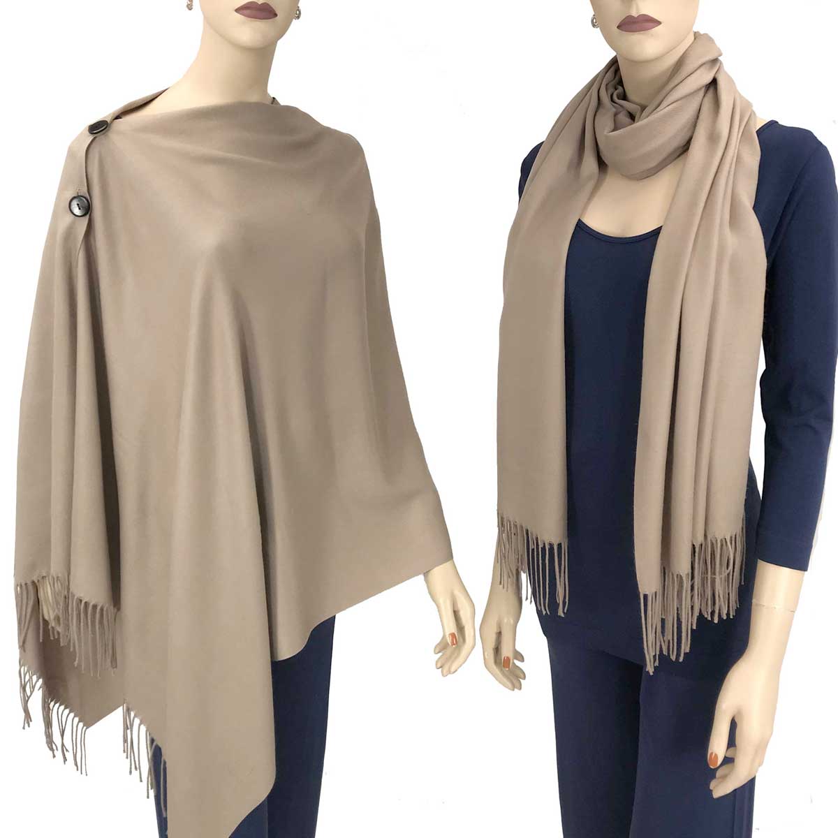 624 - Cashmere Feel Wooden Button Shawls 