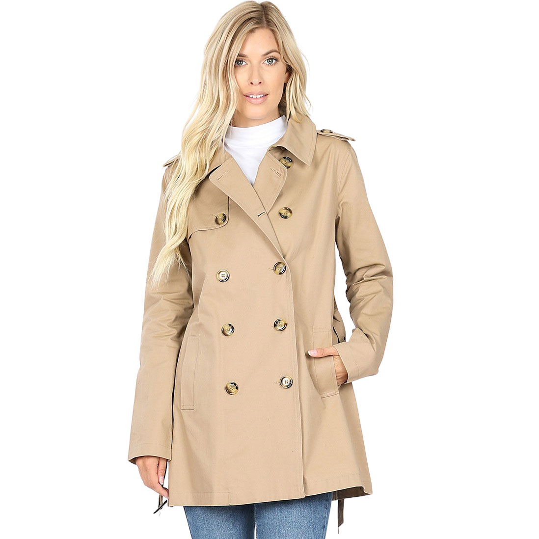 2565 - Double Breasted Trench Coat 