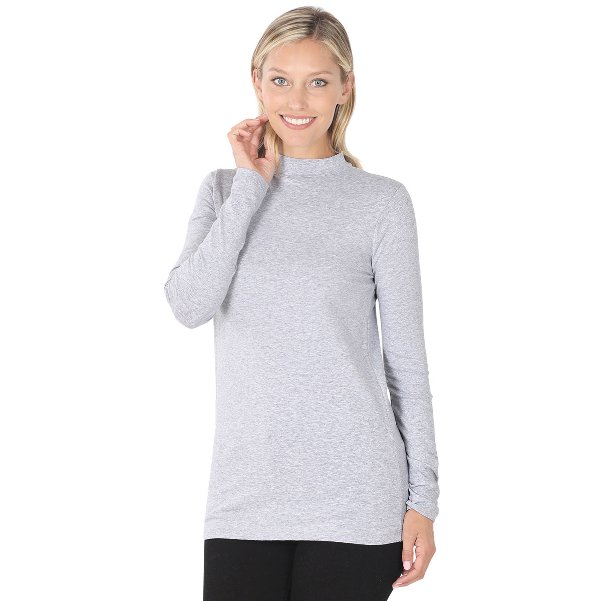 Mock Turtleneck - Cotton Long Sleeve 1059