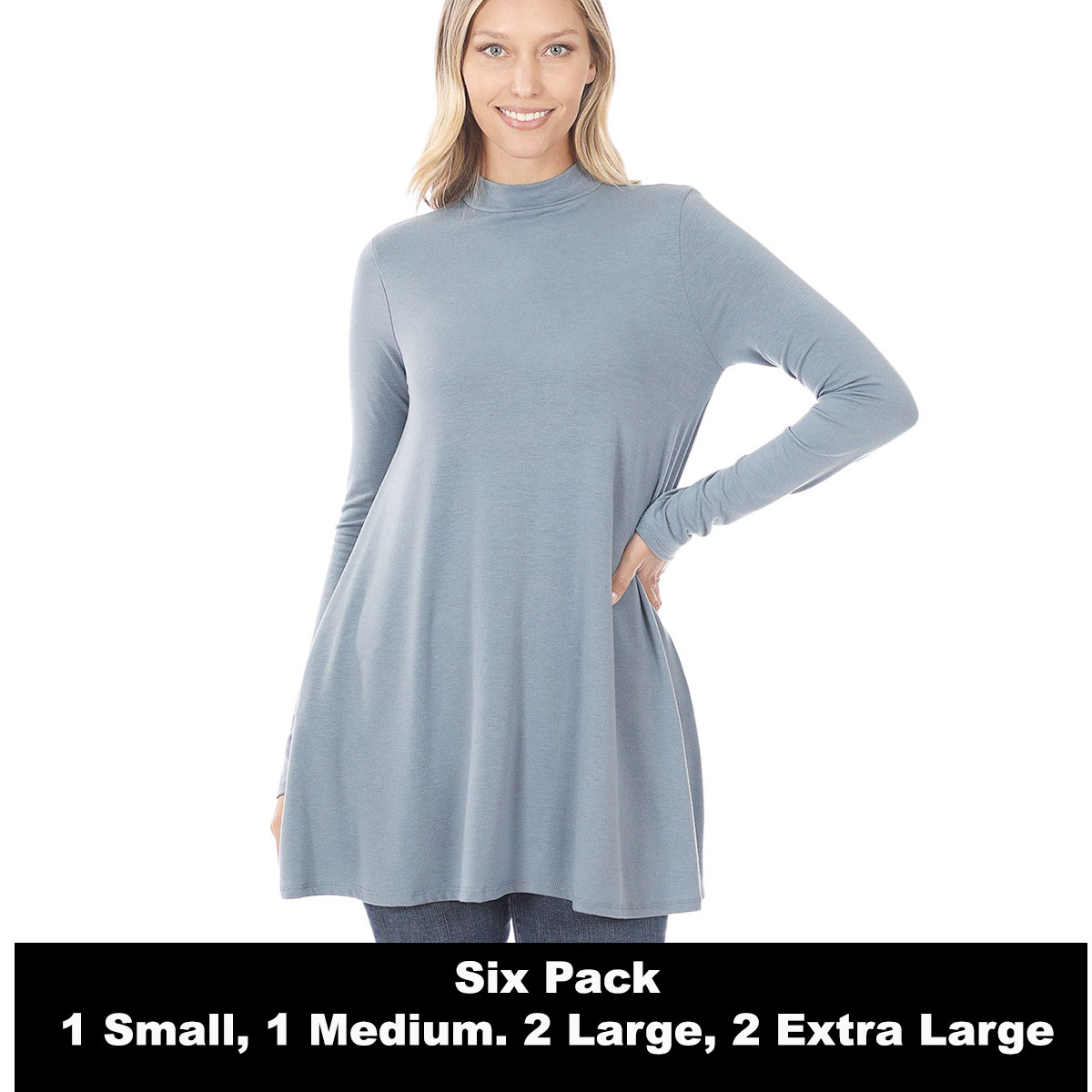  CEMENT SIX PACK Mock Turtleneck - Long Sleeve with Pockets 1641 (1S/1M/2L/2XL)/