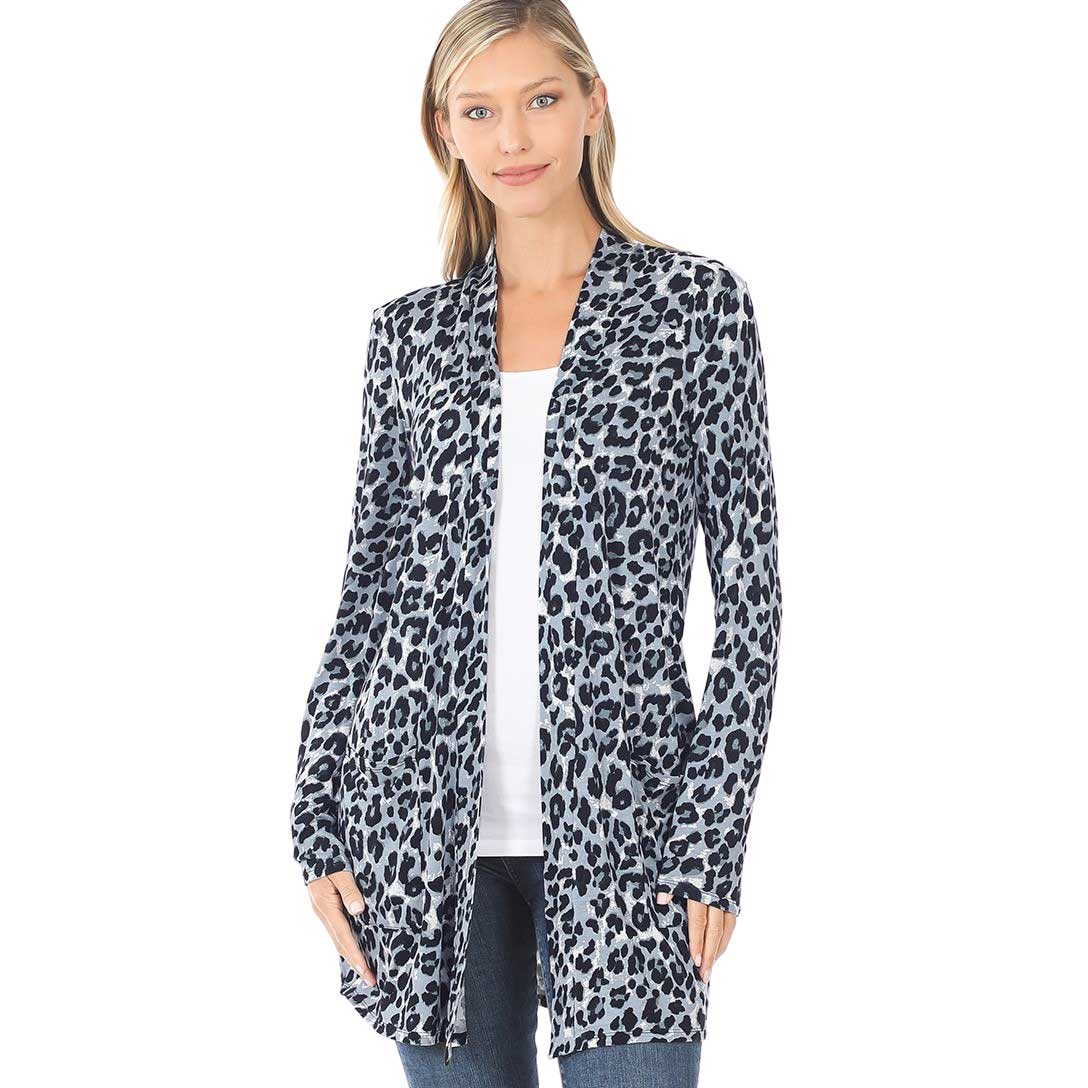 Slouchy Pocket Open Cardigan Prints 320 and 900