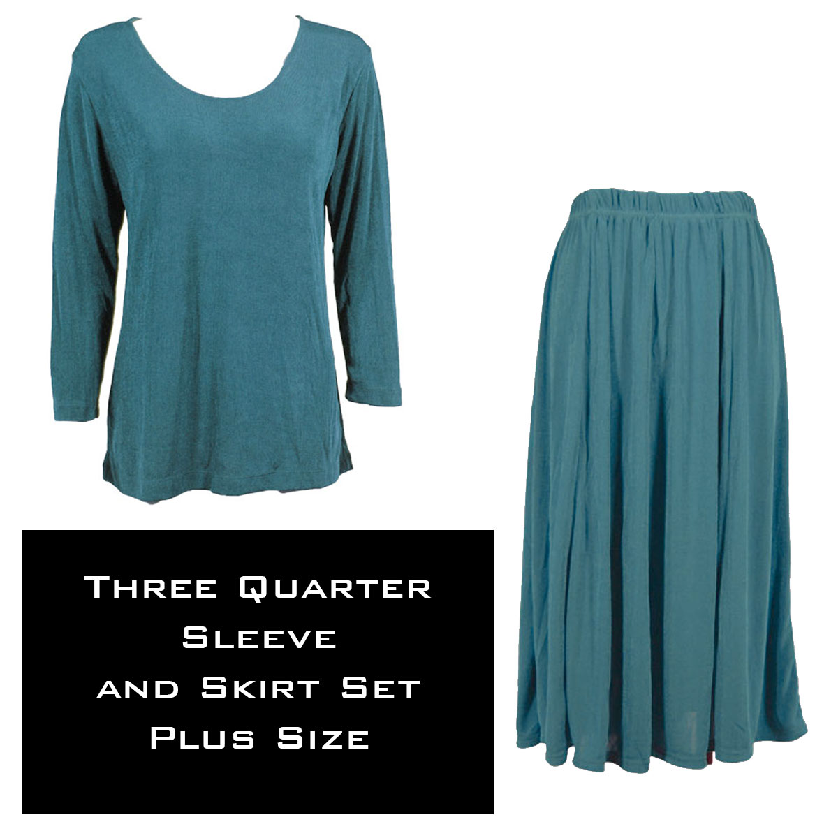 3430 - Slinky Skirt and 3/4 Sleeve Top Sets  