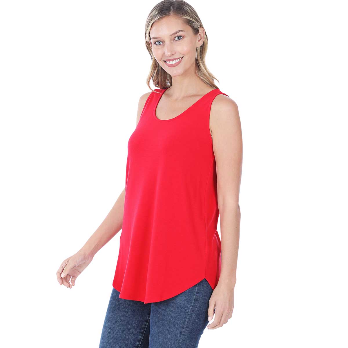 2100 - Sleeveless Round Hem Tops