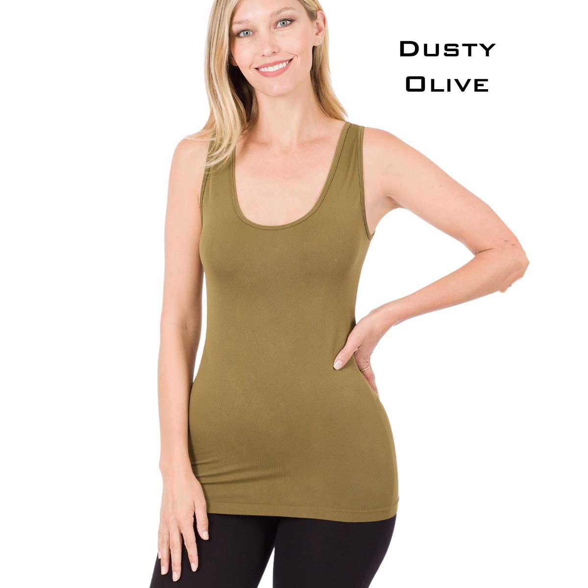 DUSTY OLIVE Scoop Neck Seamless Tank Top 6700 MB
