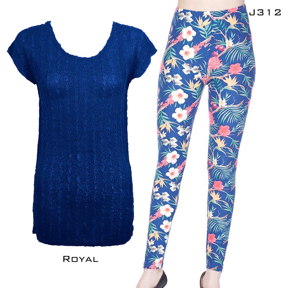 ROYAL #2 Cap Sleeve Georgette Tunic with Leggings