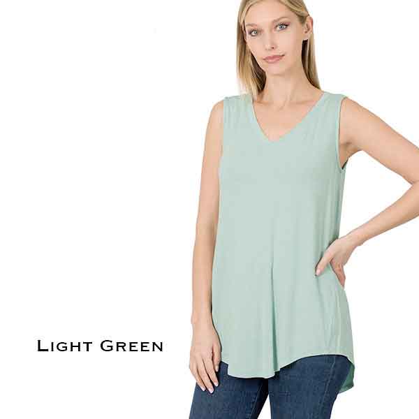 5540 - Sleeveless V-Neck Hi-Low Hem Tops