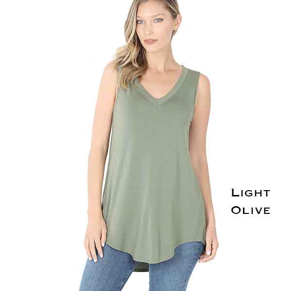 5540 - Sleeveless V-Neck Hi-Low Hem Tops