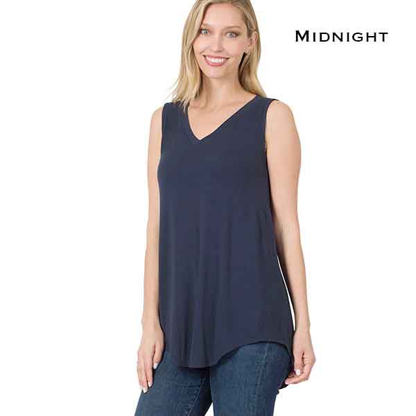 5540 - Sleeveless V-Neck Hi-Low Hem Tops