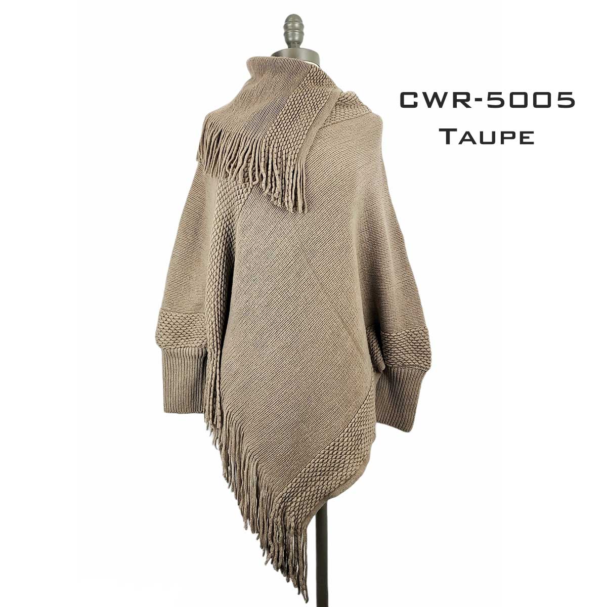 CWR5005 TAUPE Poncho with Sleeves