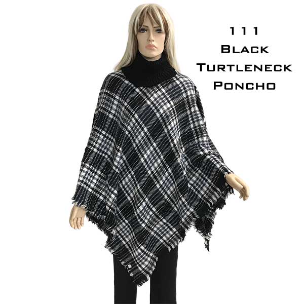 111 - Black <br> Patterned
Turtleneck Poncho
