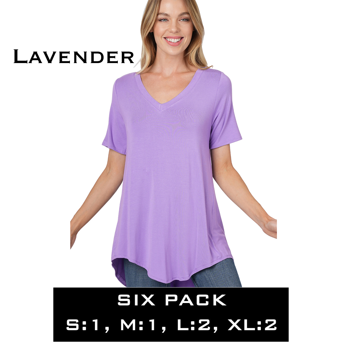 5541 - Luxe Rayon V-Neck Hi-Low Top