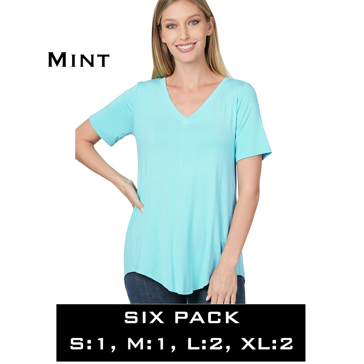 5541 - Luxe Rayon V-Neck Hi-Low Top
