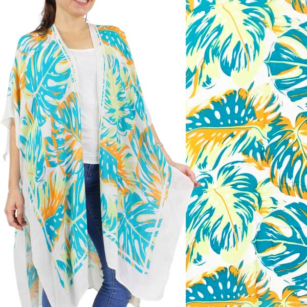 5087 - Turquoise Multi<br>
Kimono