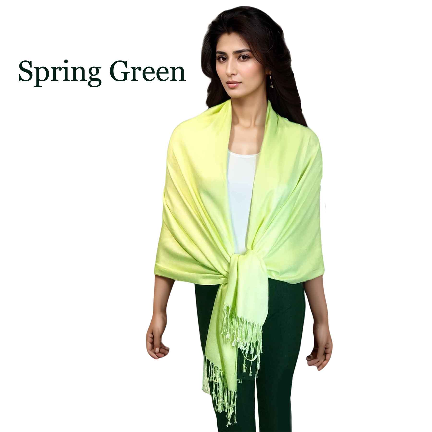 Spring Green #09<br>
Pashmina Style Shawl