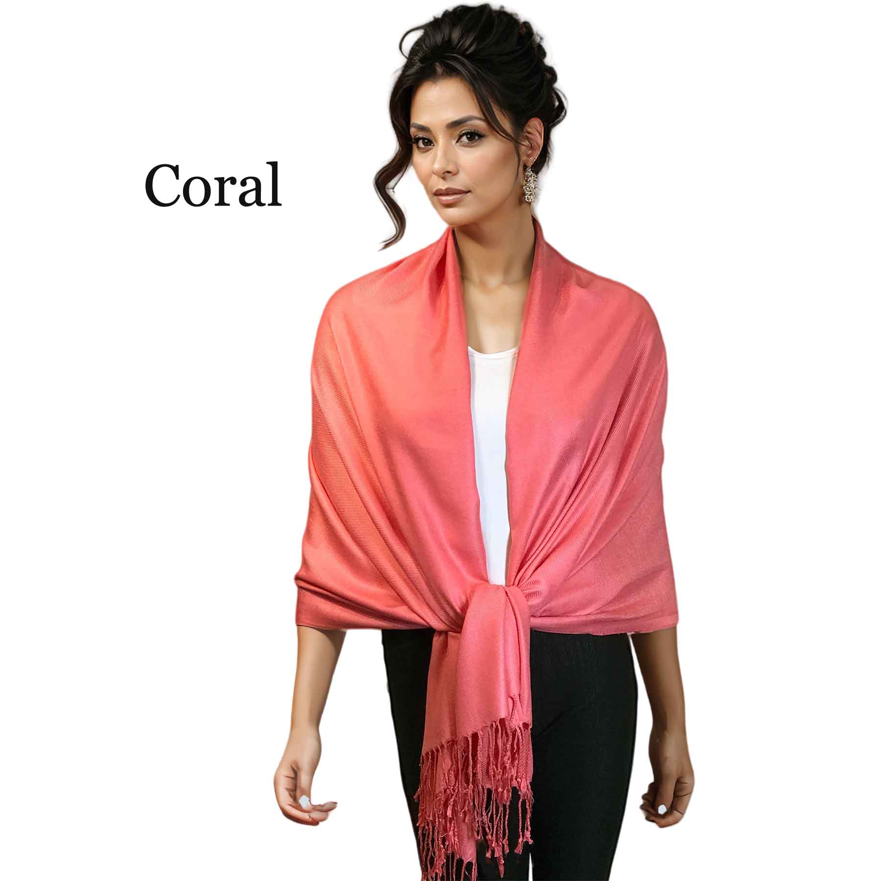 3697 - Pashmina Style Solid Color Wraps