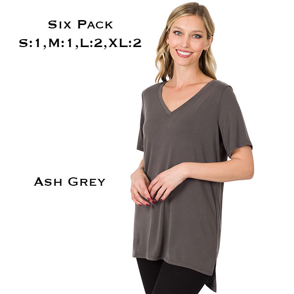 8516 - Ash Grey<br>
Short Sleeve Modal Top