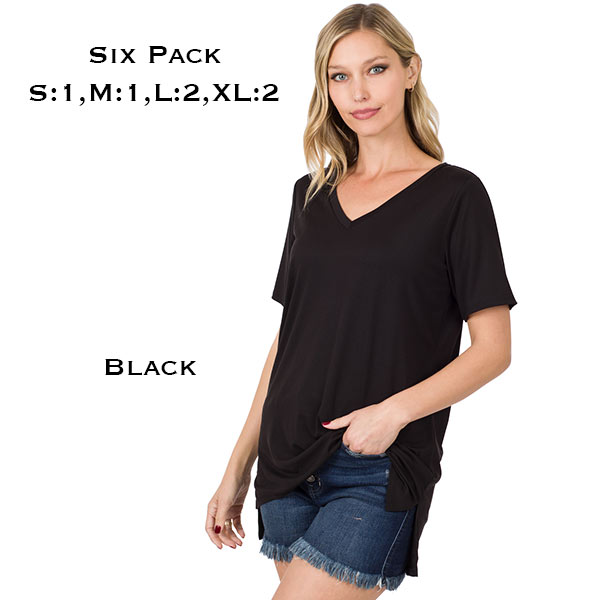 8516 - Black<br>
Short Sleeve Modal Top