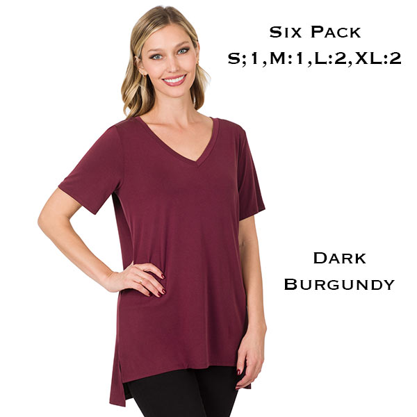 8516 - Dark Burgundy<br>
Short Sleeve Modal Top
