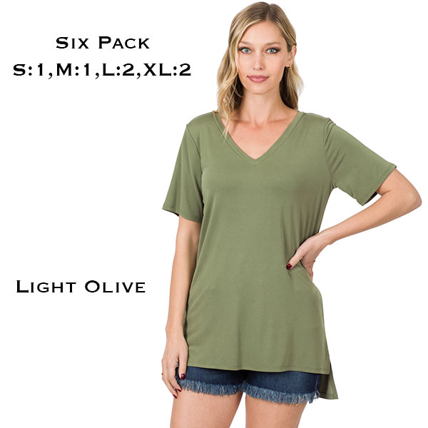 8516 - Light Olive<br>
Short Sleeve Modal Top