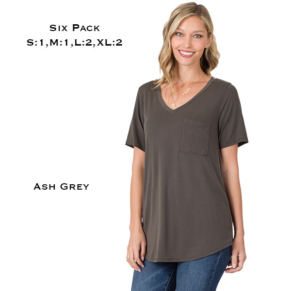 8513 - Ash Grey<br>
Modal Short Sleeve Tops
