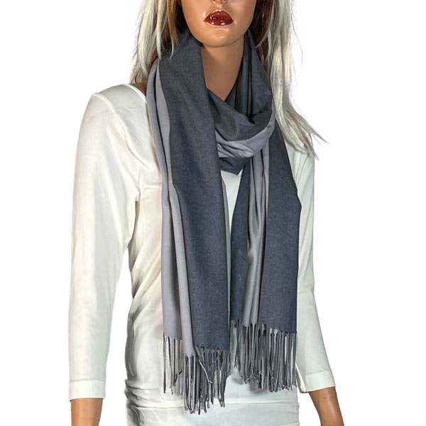 3713 - #33 Grey/Pewter<br>
Two Tone Cashmere Blend Shawl